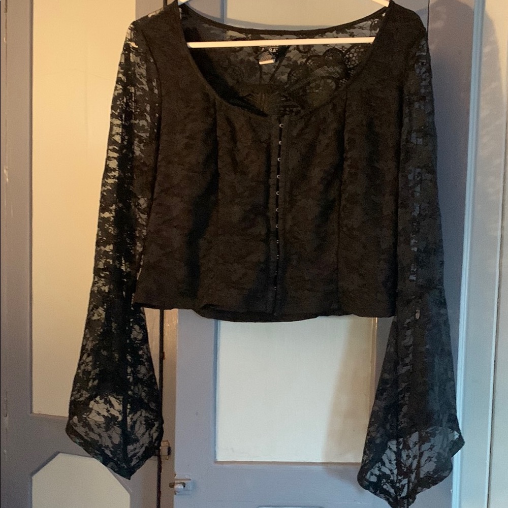 Elegant Black Lace Women's Top